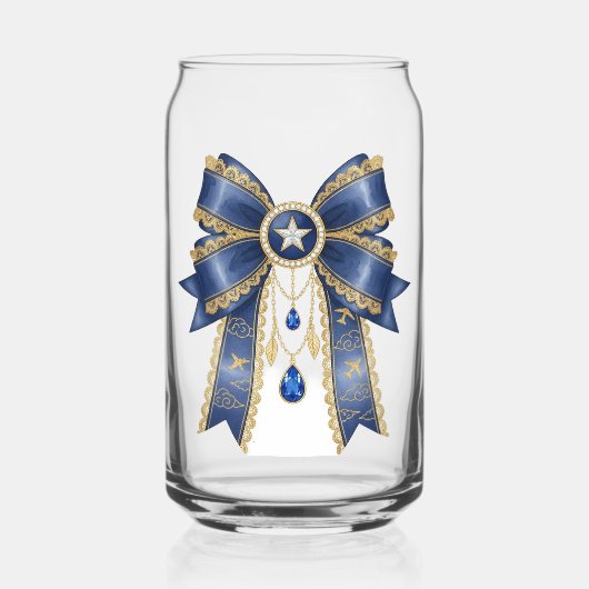 blauer Bogenstil Dosenglas (Vorderseite)