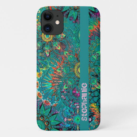 Blauer Boheminan Boho Hippie Pattern Case-Mate iPhone Hülle (Rückseite)