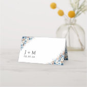 Blauer Boho blutige Hochzeit geklappt Platzkarte (Rückseite)