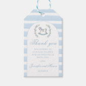 Blauer Boho Boho Boy Dusche Danke Geschenkanhänger (Vorderseite)