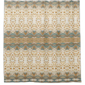 Blauer Boho Duschvorhang (Vorderseite)