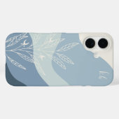 Blauer Boho Farbdurchsatz Botanische Monogramm Case-Mate iPhone Hülle (Rückseite (Horizontal))