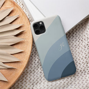 Blauer Boho Farbdurchsatz Monogram iPhone 16 Hülle