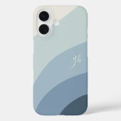 Blauer Boho Farbdurchsatz Monogram Case-Mate iPhone Hülle (Rückseite)