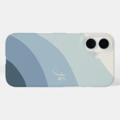Blauer Boho Farbdurchsatz Monogram Case-Mate iPhone Hülle (Rückseite (Horizontal))