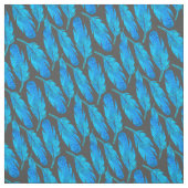 Blauer Boho Federn blau und grau Stoff (Muster)