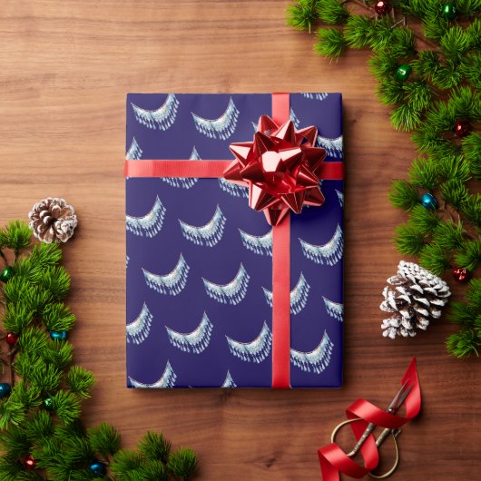Blauer Boho-Fransen  Geschenkpapier (Feiertagsgeschenk)
