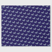 Blauer Boho-Fransen  Geschenkpapier (Flach)