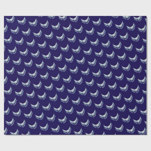 Blauer Boho-Fransen  Geschenkpapier (Flach)