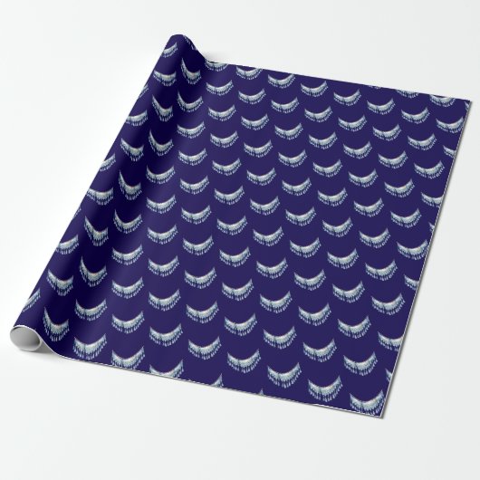 Blauer Boho-Fransen  Geschenkpapier (Ungerollt)