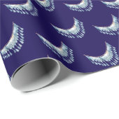 Blauer Boho-Fransen  Geschenkpapier (Rolleneckpunkt)