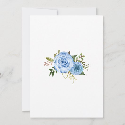 Blauer Boho schicke Babydusche Einladung (Rückseite)