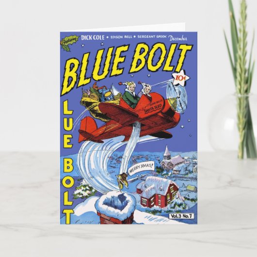 Blauer Bolzen #7 Feiertagskarte (Vorderseite)