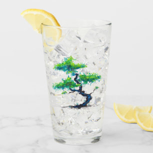 Blauer Bonsai Glas