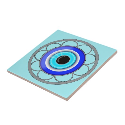 Blauer böser Blick stößt negative Energie ab - Fliese (Seite)