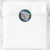 Blauer Böser Hase Runder Aufkleber (Tasche)