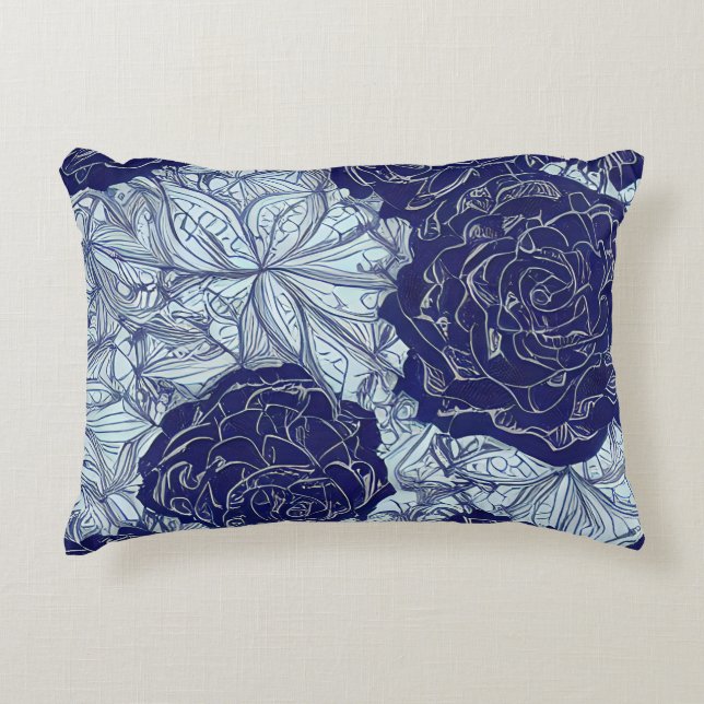 Blauer Botanics Akzent Pillow Dekokissen (Vorderseite)