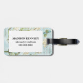 Blauer Botanisch Gepäckanhänger (Rückseite horizontal)