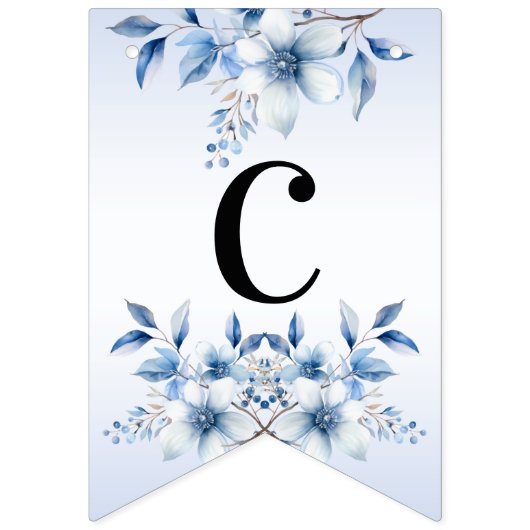 Blauer Botanischer Blumenzwerg Wimpelkette (Erste Fahne)