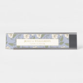 Blauer Botanischer Cotattacecore Bloral Schreibtischnamensplakette (Vorderseite )