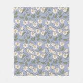 Blauer botanischer Cottage Fleecedecke (Vorderseite)