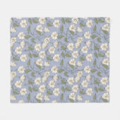 Blauer botanischer Cottage Fleecedecke (Vorderseite (Horizontal))
