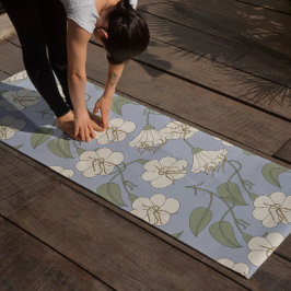 Blauer botanischer Cottage Yogamatte