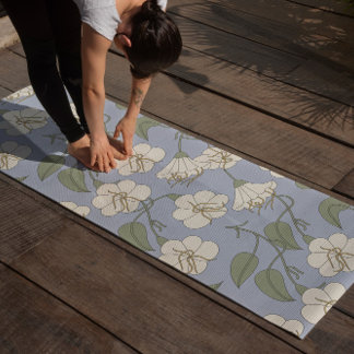 Blauer botanischer Cottage Yogamatte
