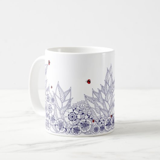 Blauer botanischer Grenzübergang Tasse (Vorderseite Links)