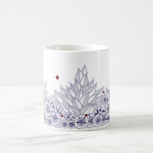 Blauer botanischer Grenzübergang Tasse (Mittel)