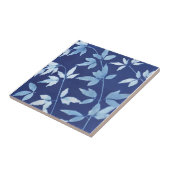 Blauer botanischer Keramik Tile Fliese (Seite)