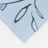 Blauer botanischer personalisierter Name und Monog Fleecedecke (Ecke)