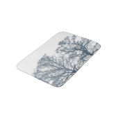 Blauer Bottom Trees Tropical Boho Badematte (Schrägansicht)