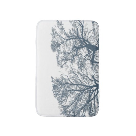 Blauer Bottom Trees Tropical Boho Badematte (Vorderseite Vertikal)