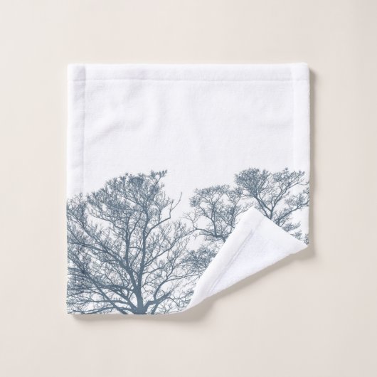 Blauer Bottom Trees Tropical Boho Badhandtuch Set (Waschlappen)