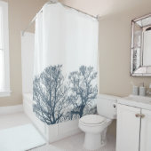 Blauer Bottom Trees Tropical Boho Duschvorhang (Beispiel)