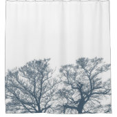 Blauer Bottom Trees Tropical Boho Duschvorhang (Vorderseite)