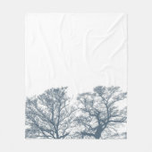 Blauer Bottom Trees Tropical Boho Fleecedecke (Vorderseite)