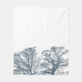 Blauer Bottom Trees Tropical Boho Fleecedecke