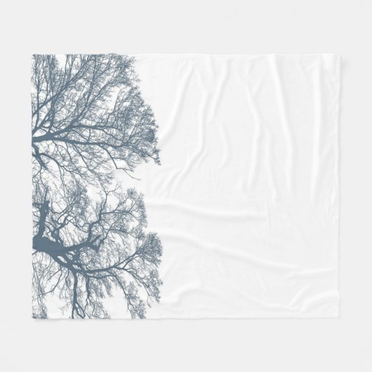 Blauer Bottom Trees Tropical Boho Fleecedecke (Vorderseite (Horizontal))