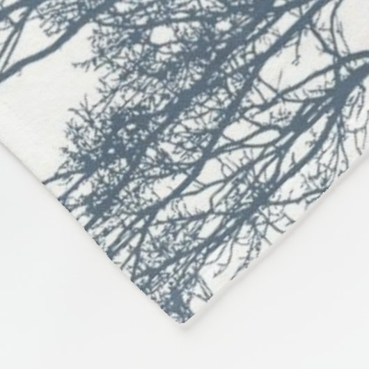 Blauer Bottom Trees Tropical Boho Fleecedecke (Ecke)