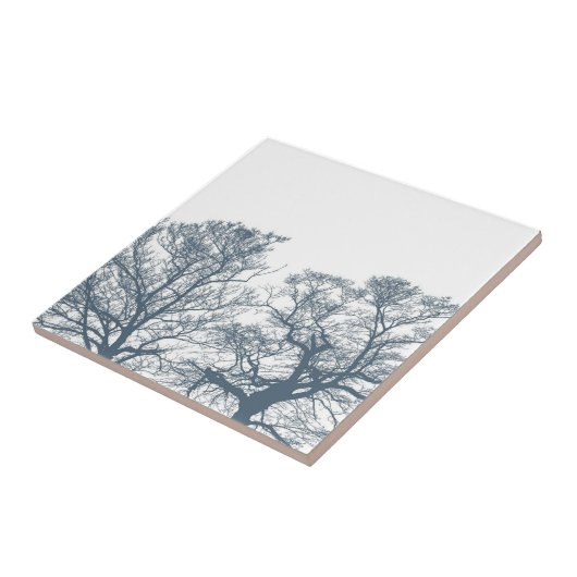 Blauer Bottom Trees Tropical Boho Fliese (Seite)
