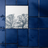 Blauer Bottom Trees Tropical Boho Fliese