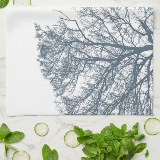 Blauer Bottom Trees Tropical Boho Geschirrtuch (Gefaltet)