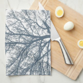 Blauer Bottom Trees Tropical Boho Geschirrtuch (Viertel Falte)