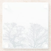 Blauer Bottom Trees Tropical Boho Glasuntersetzer (Rückseite)