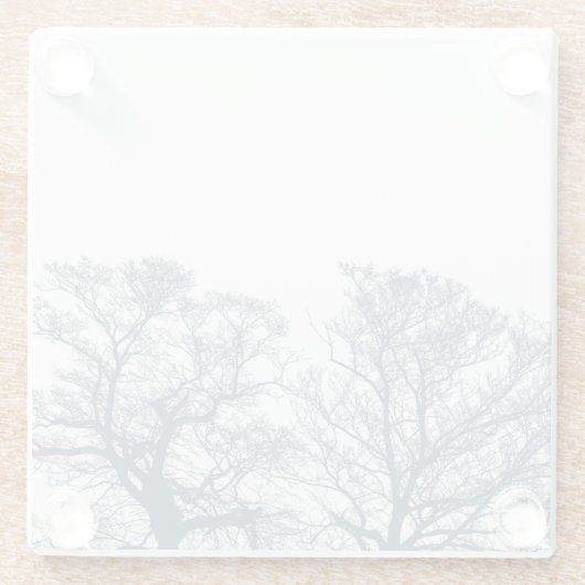 Blauer Bottom Trees Tropical Boho Glasuntersetzer (Rückseite)