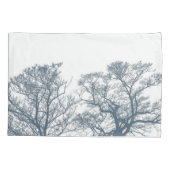 Blauer Bottom Trees Tropical Boho Kissenbezug (Rückseite)