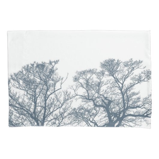 Blauer Bottom Trees Tropical Boho Kissenbezug (Vorderseite)