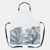 Blauer Bottom Trees Tropical Boho Schürze (Vorderseite)